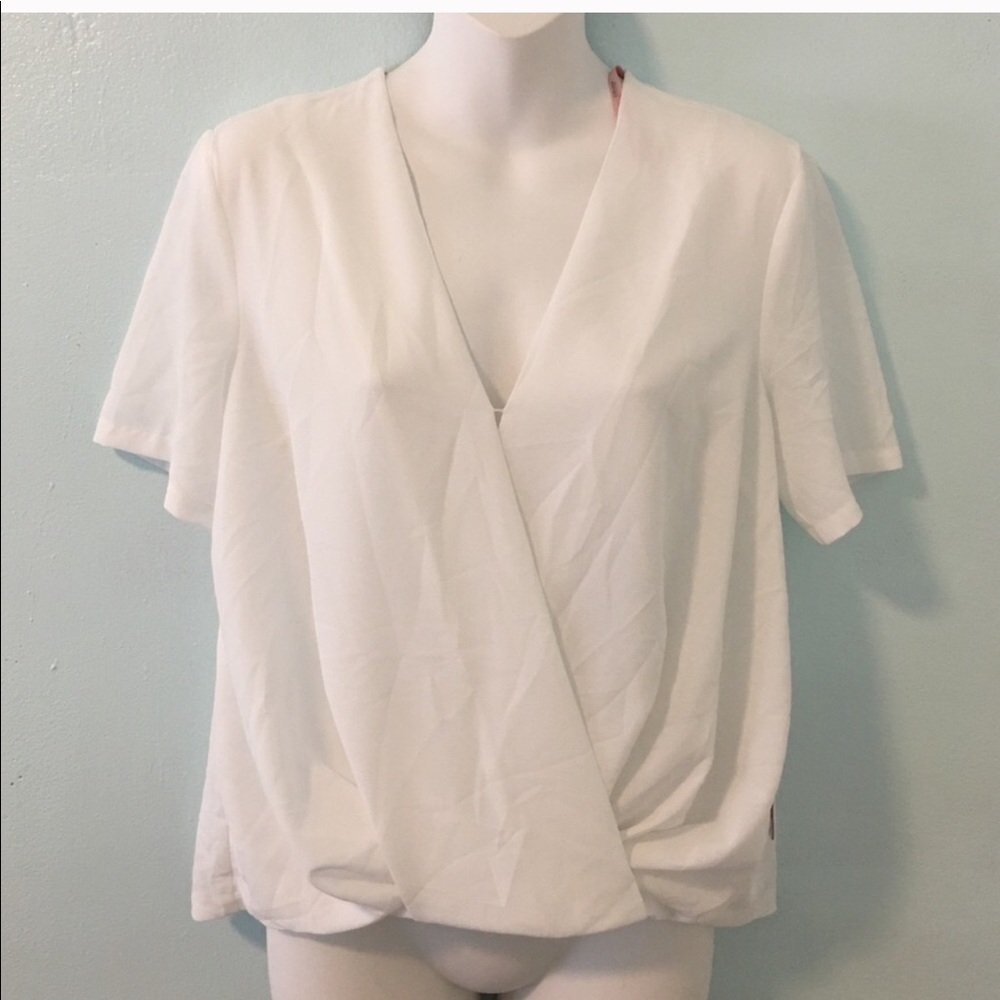 Forever 21 Crepe Cross Over Shirt
